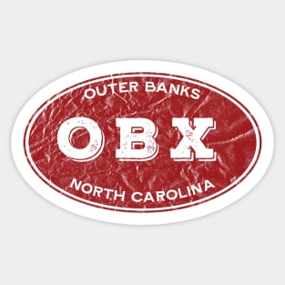 OBX Oval in Distressed Red Sticker